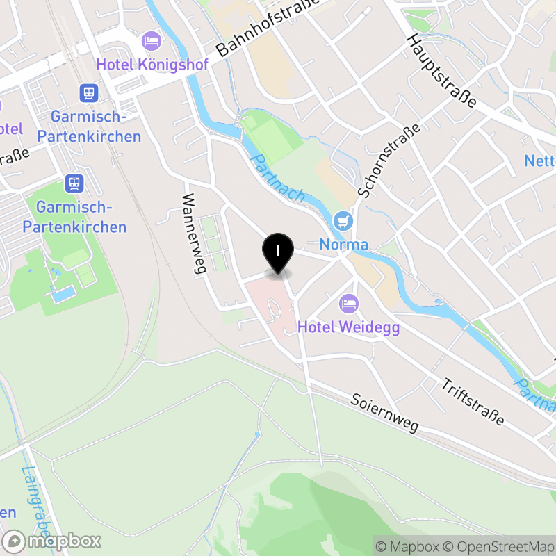 Kartenausschnitt:Pflegeschule Garmisch-Partenkirchen