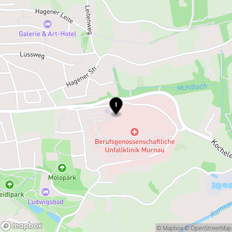 Kartenausschnitt:Berufsfachschule für Pflege der BG Klinikum Murnau gGmbH