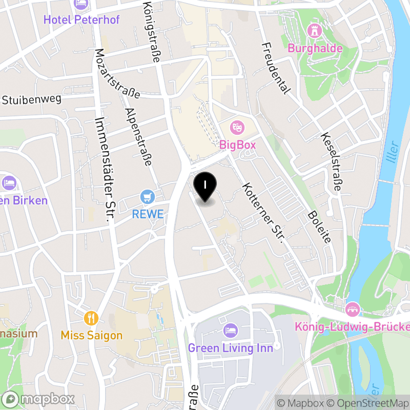 Kartenausschnitt:Staatliche Berufsfachschule für Kinderpflege Kempten (Allgäu)