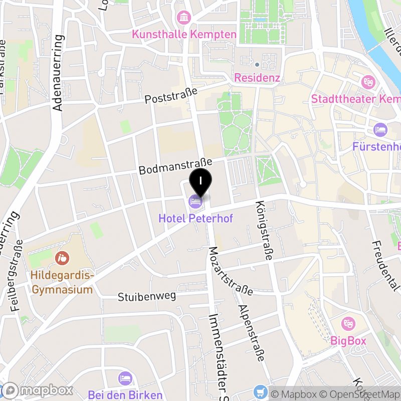 Kartenausschnitt:Berufsfachschule für Altenpflegehilfe der Gemeinnützigen Gesellschaft für soziale Dienste - DAA - mbH Kempten