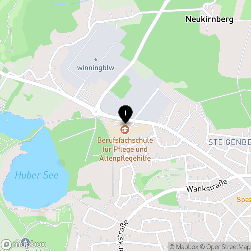 Kartenausschnitt:Berufsfachschule für Pflege der Rummelsberger Dienste für Menschen gGmbH, Penzberg
