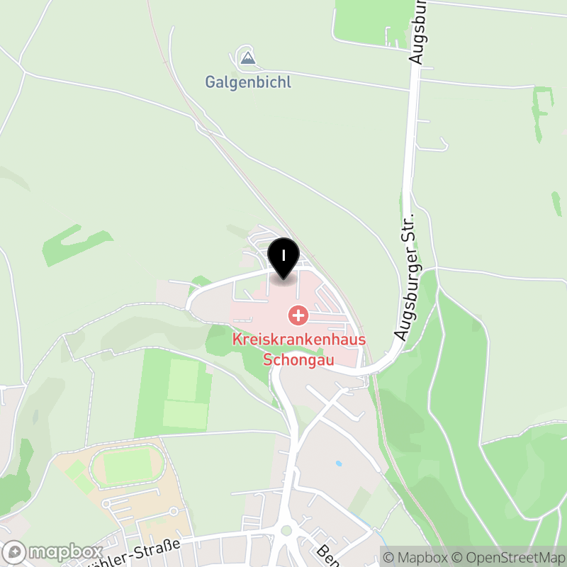 Kartenausschnitt:Berufsfachschule für Krankenpflegehilfe am Kreiskrankenhaus Schongau