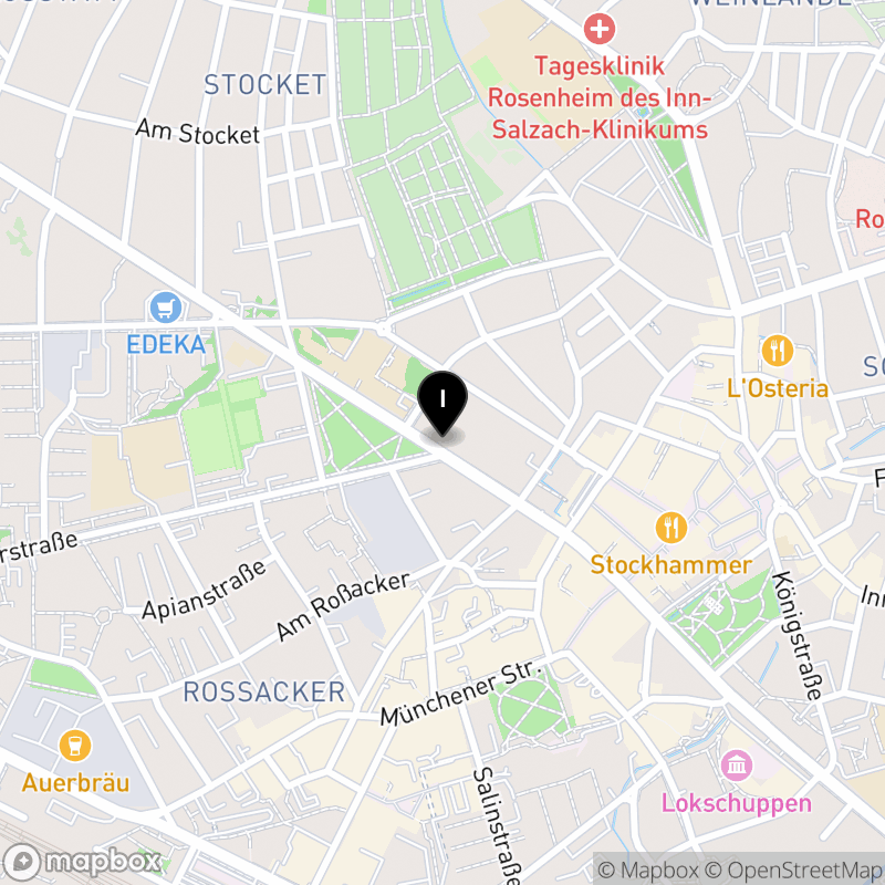 Kartenausschnitt:Berufsfachschule für Fremdsprachenberufe der Private Berufsfachschule IFB GmbH Rosenheim