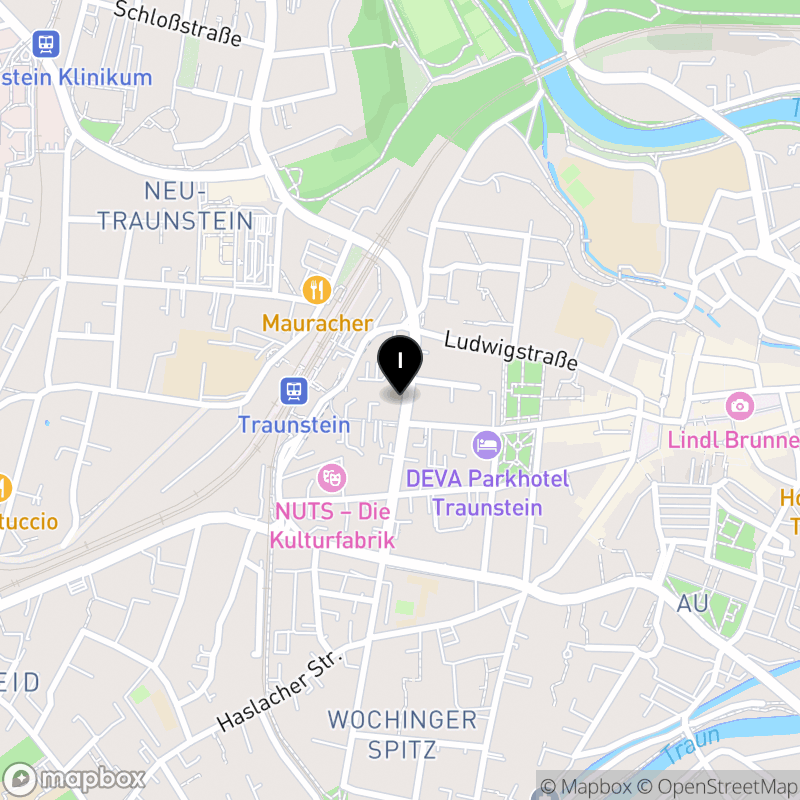 Kartenausschnitt:Berufsfachschule für Krankenpflegehilfe der Kliniken Südostbayern AG in Traunstein