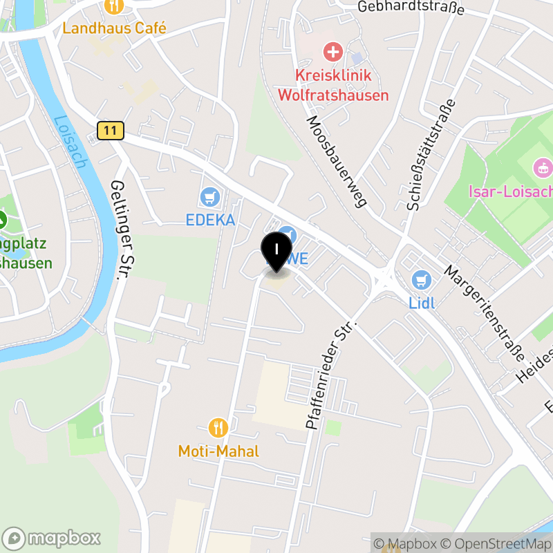 Kartenausschnitt:Berufsfachschule für Notfallsanitäter der Medical Rescue College gemeinn. GmbH in Wolfratshausen