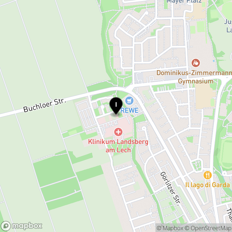 Kartenausschnitt:Berufsfachschule für Pflege des Klinikum Landsberg am Lech