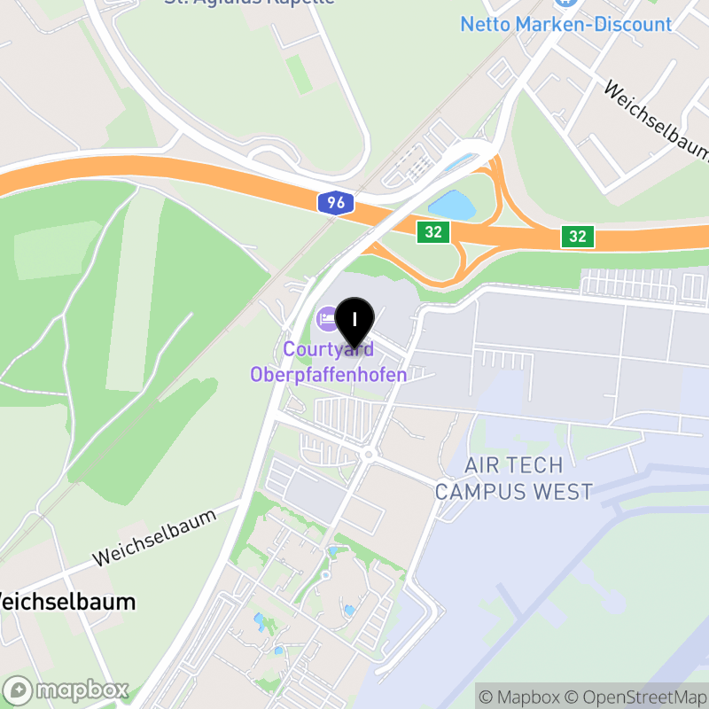 Kartenausschnitt:Berufsfachschule für Operations- und Anästhesietechnische Assistent/innen Gilching