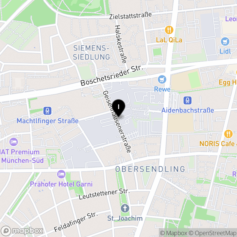 Kartenausschnitt:Berufsfachschule für Notfallsanitäter des Lehrinstituts für präklinische Rettungsmedizin München