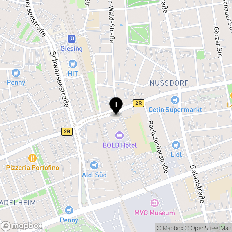 Kartenausschnitt:Berufsfachschule für pharmazeutisch-technische Assistenten des Vereins zur Unterhaltung der pharmazeutisch-technischen Lehranstalt München