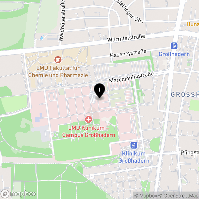 Kartenausschnitt:Staatliche Berufsfachschule für Physiotherapie am Klinikum der Universität München