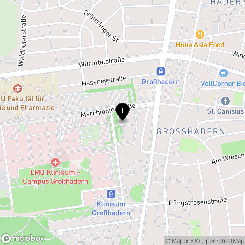Kartenausschnitt:Staatliche Berufsfachschule für Massage am Klinikum der Universität München