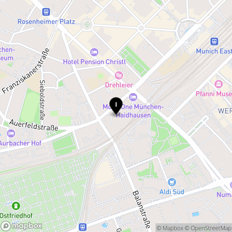 Kartenausschnitt:Berufsfachschule für Pharmazeutisch-technische Assistenten der BBS Akademie Süd gGmbH München