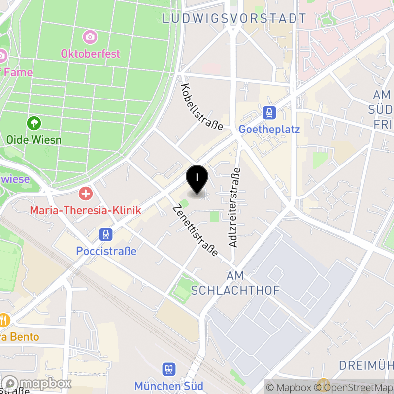 Kartenausschnitt:Berufsfachschule für Ergotherapie München des IB e.V. (IB)