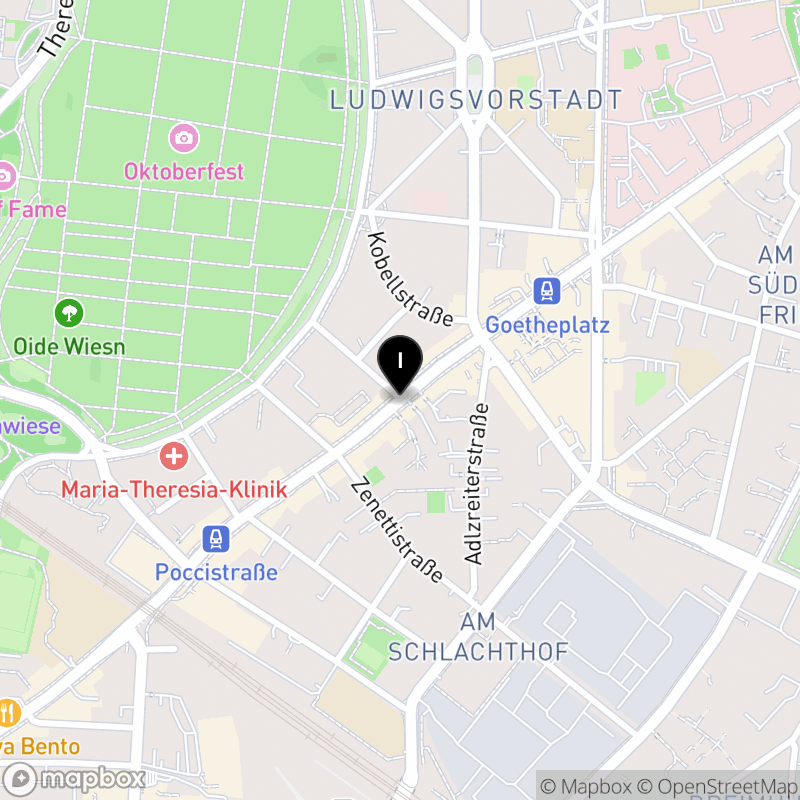 Kartenausschnitt:Berufsfachschule für Physiotherapie München des IB e.V. (IB)