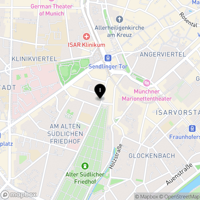 Kartenausschnitt:Berufsfachschule für Pflege Maria Regina der Barmherzigen Schwestern vom heiligen Vinzenz von Paul München