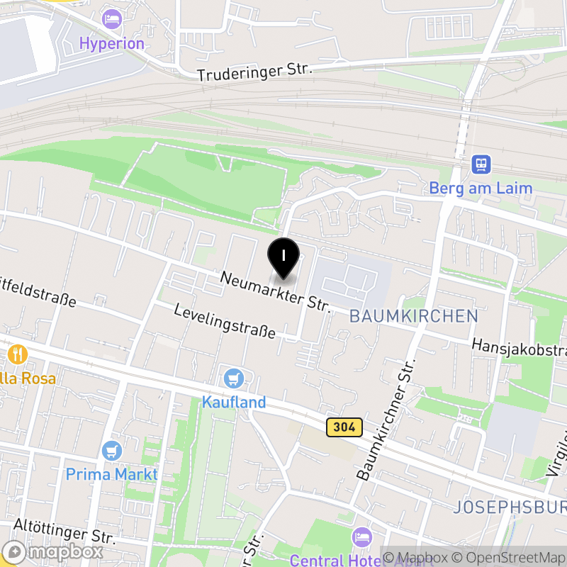 Kartenausschnitt:Fachschule für Grundschulkindbetreuung München der Gemeinnützigen Gesellschaft für soziale Dienste - DAA - mbH