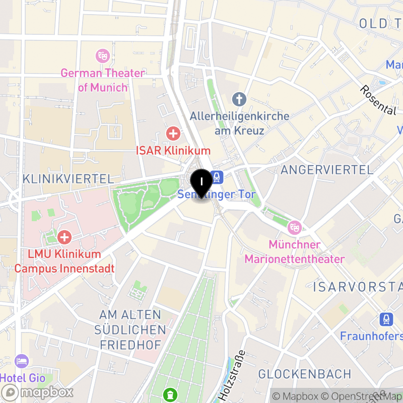 Kartenausschnitt:Inlingua-Sprachschule München Private Berufsfachschule für Fremdsprachenberufe