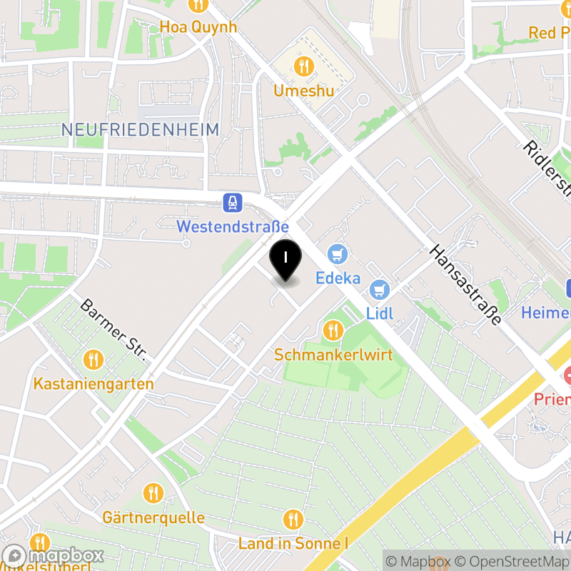 Kartenausschnitt:Berufsfachschule für Ergotherapie der Döpfer Schulen München GmbH