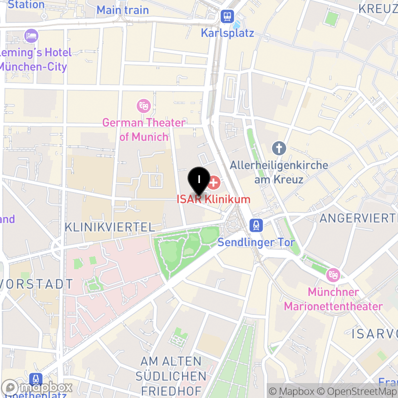 Kartenausschnitt:Staatliche Berufsfachschule für Logopädie am Klinikum der Universität München