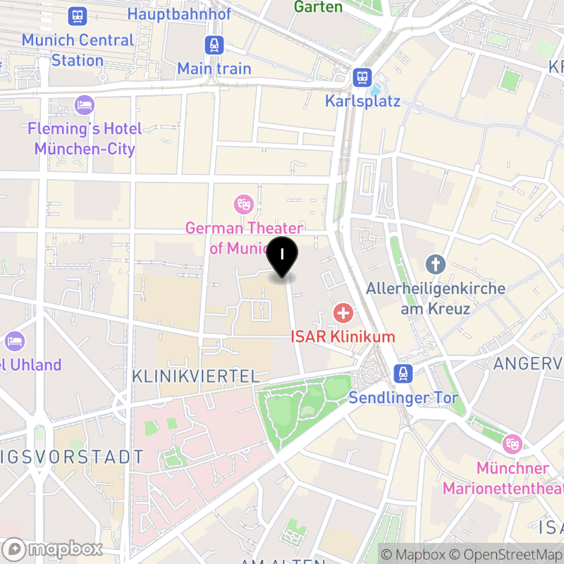 Kartenausschnitt:Berufsfachschule für Orthoptik des Vereins zur Förderung der Aus- und Fortbildung in der Orthoptik e.V. in München