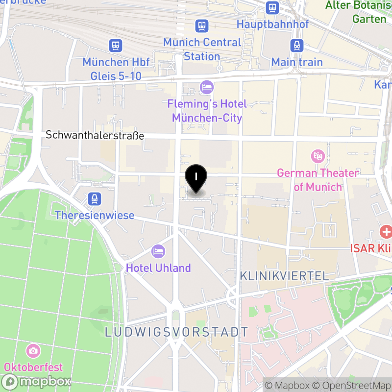 Kartenausschnitt:Berufsfachschule für Ergotherapie der Heimerer Stiftung München