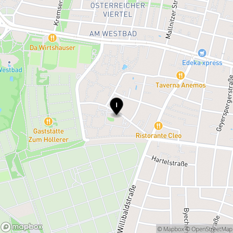 Kartenausschnitt:Berufsfachschule für Altenpflegehilfe der Mitterfelder gGmbH in München