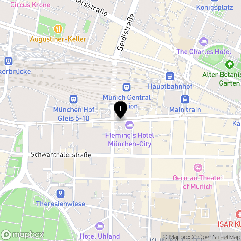 Kartenausschnitt:Berufsfachschule für Physiotherapie der Heimerer Stiftung München