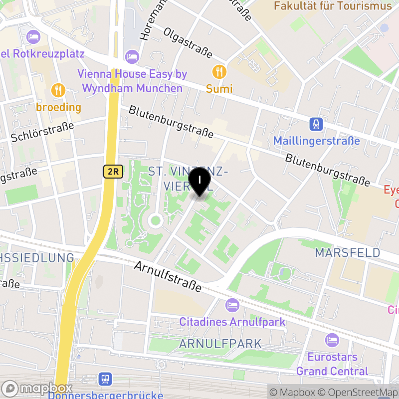 Kartenausschnitt:Evangelische Fachakademie für Sozialpädagogik der Diakonie München und Oberbayern