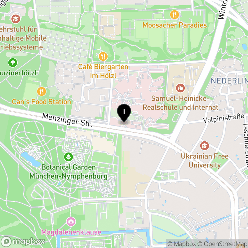 Kartenausschnitt:Private Berufsfachschule für Pflege Dritter Orden und Barmherzige Brüder München