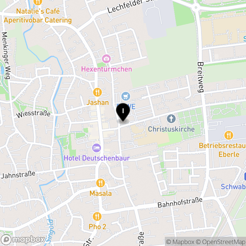 Kartenausschnitt:Berufsfachschule für Notfallsanitäter, Schwabmünchen, des Bayer. Roten Kreuzes