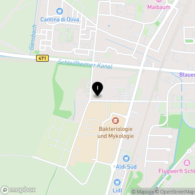 Kartenausschnitt:Staatliche Berufsfachschule für Medizinische Technologie für Veterinärmedizin Oberschleißheim