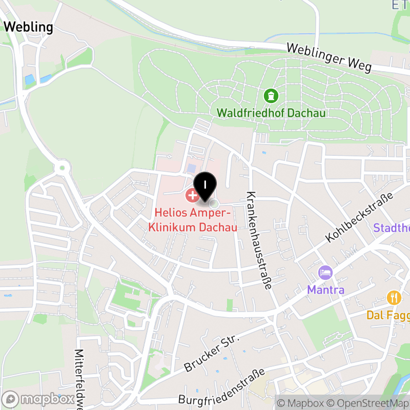 Kartenausschnitt:Private Berufsfachschule für Pflege Dachau der HELIOS Gesellschaft für berufliche Bildung mbH