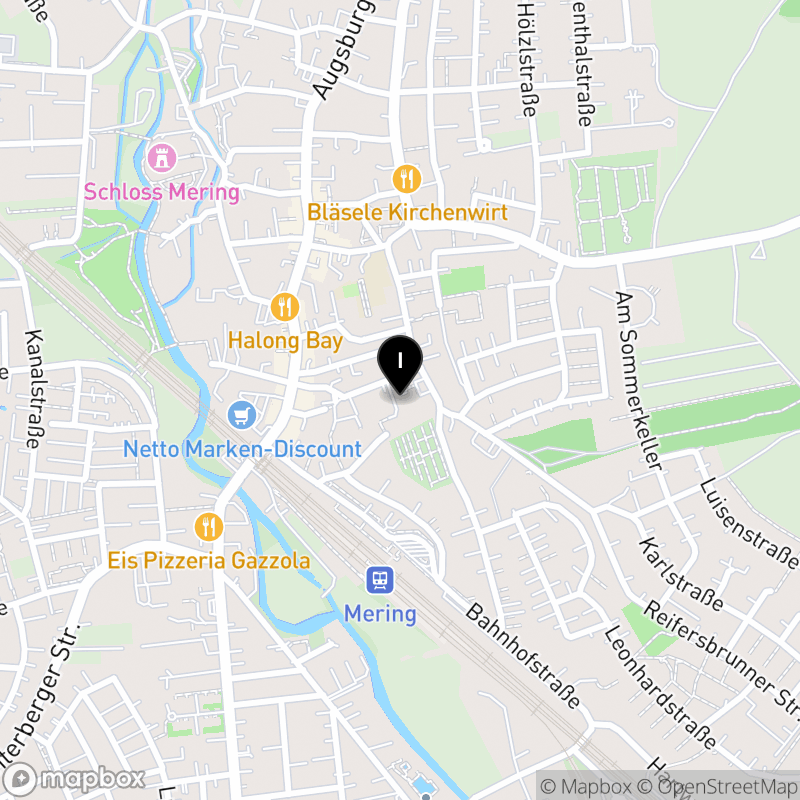 Kartenausschnitt:Private Berufsfachschule für Altenpflegehilfe Mering des Berufsbildungszentrums Augsburg