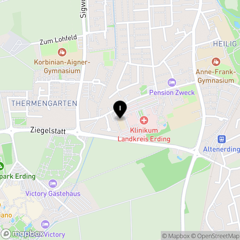 Kartenausschnitt:Berufsfachschule für Pflege Erding der Schwesternschaft München vom BRK e.V.