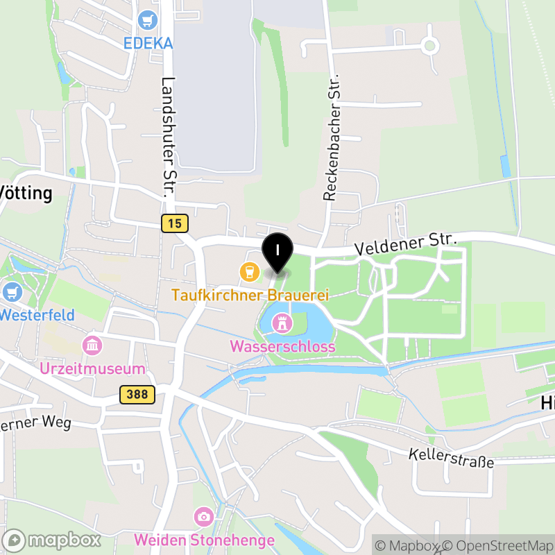 Kartenausschnitt:Berufsfachschule für Pflege Kliniken des Bezirks Oberbayern Taufkirchen (Vils)