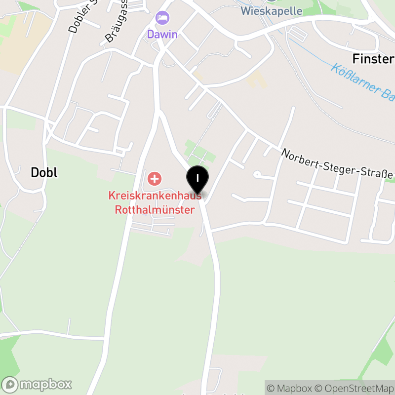 Kartenausschnitt:Berufsfachschule für Physiotherapie der Akademie für Gesundheitsberufe gGmbH in Rotthalmünster