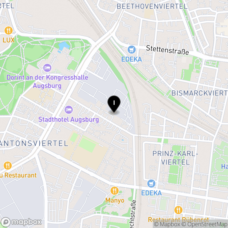 Kartenausschnitt:Fremdsprachen-Institut Augsburg Private Berufsfachschule für Fremdsprachenberufe gGmbH