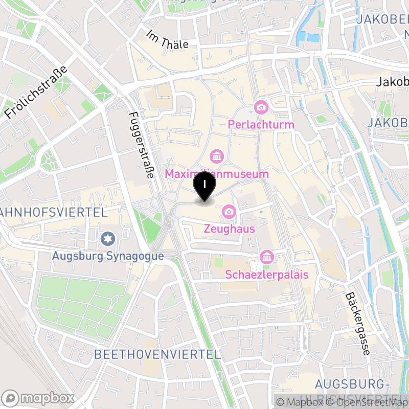 Kartenausschnitt:inlingua-Sprachschule Staatlich anerkannte Berufsfachschule für Fremdsprachenberufe Augsburg