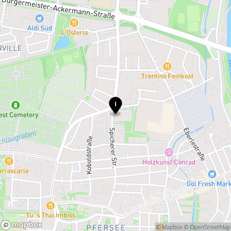 Kartenausschnitt:Berufsfachschule für Pflege Augsburg der Evangelischen Diakonissenanstalt Augsburg