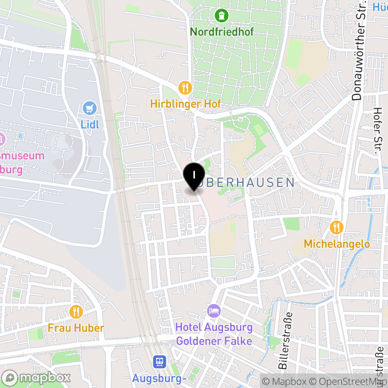 Kartenausschnitt:Private staatlich anerkannte Berufsfachschule für Pflege am Josefinum Augsburg