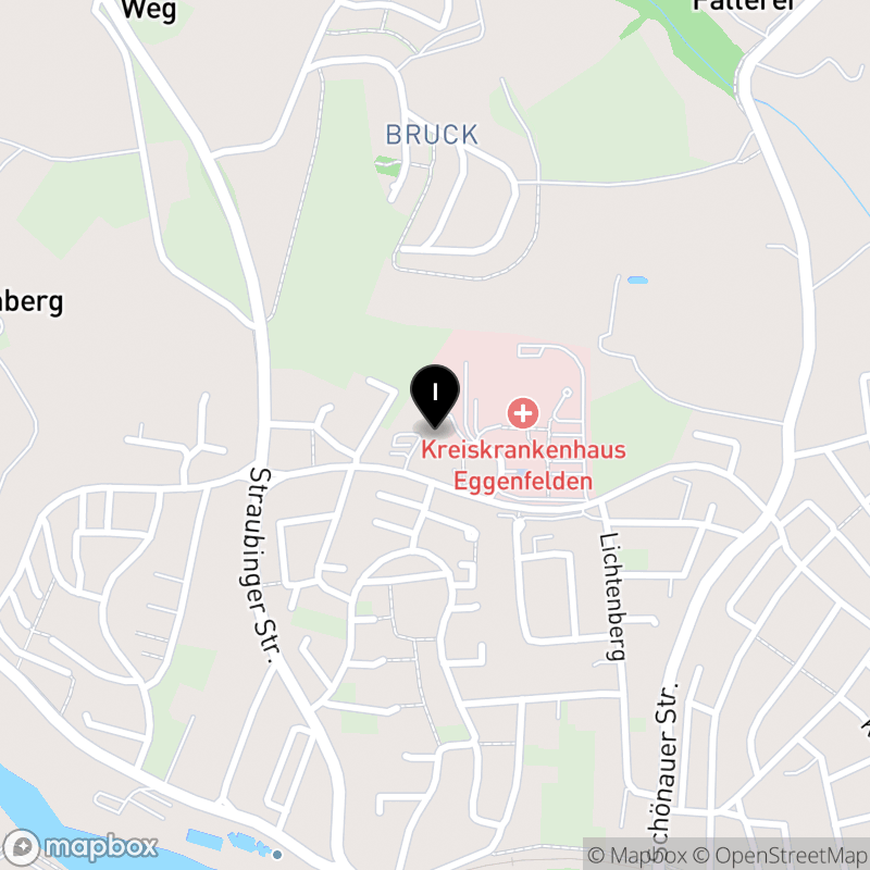 Kartenausschnitt:Berufsfachschule für Krankenpflegehilfe der Rottal-Inn Kliniken Kommunaluntern. Eggenfelden