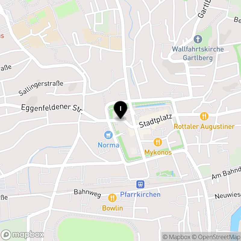 Kartenausschnitt:Private Fachschule für Heilerziehungspflege des Kuratorium Wohnen im Alter Pfarrkirchen