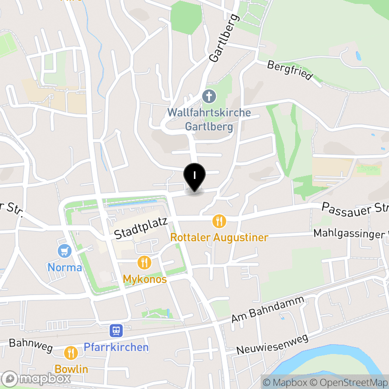 Kartenausschnitt:KWA Berufsfachschule für Pflege Pfarrkirchen