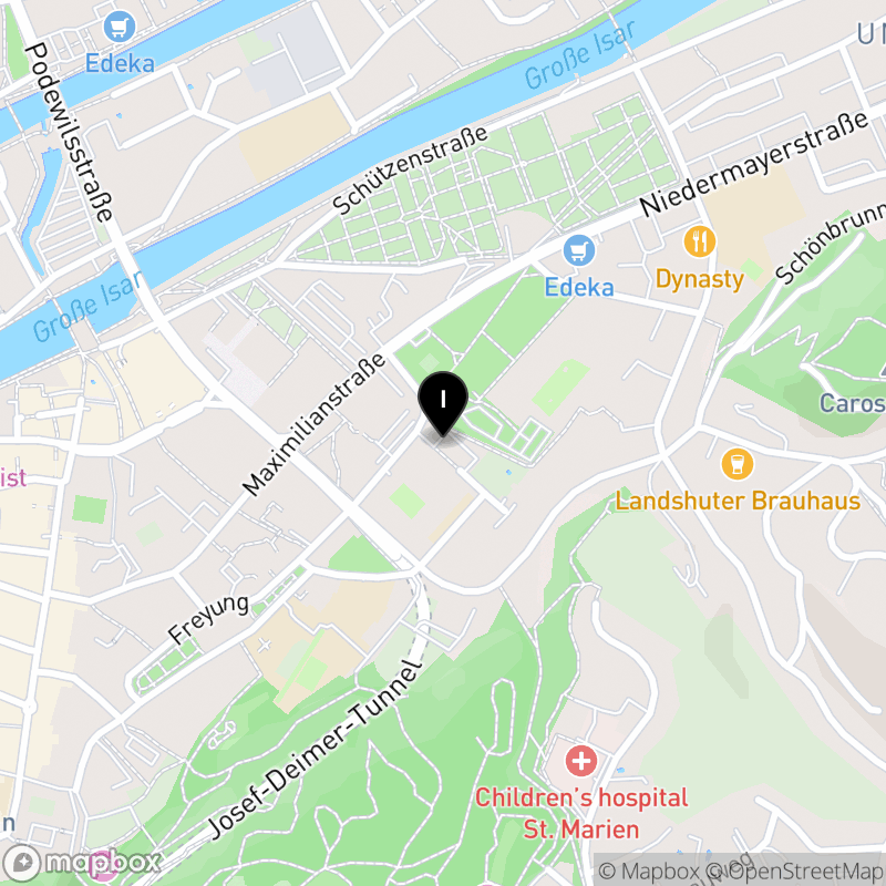 Kartenausschnitt:Private Berufsfachschule für Altenpflegehilfe des Caritasverband für die Diözese Regensburg e.V. in Landshut