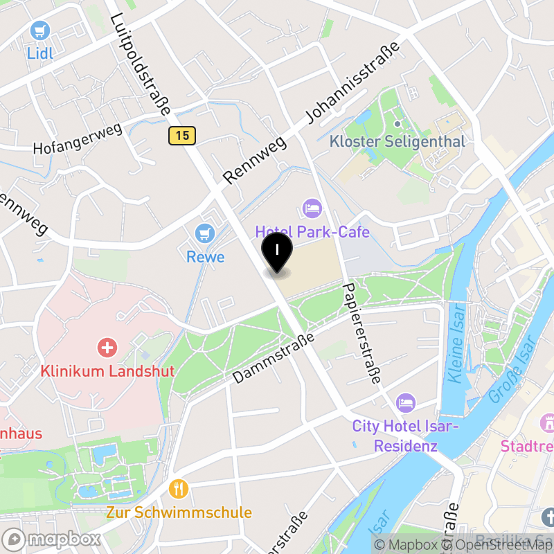 Kartenausschnitt:Staatliche Berufsfachschule für technische Assistenten für Informatik Landshut