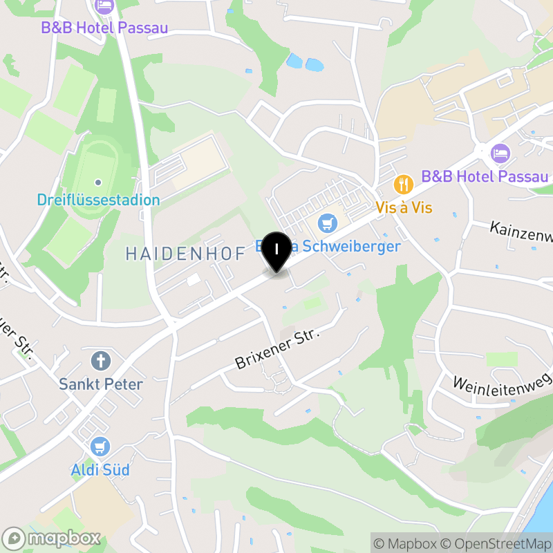 Kartenausschnitt:Berufsfachschule für pharmazeutisch-technische Assistenten in Passau - staatlich anerkannt