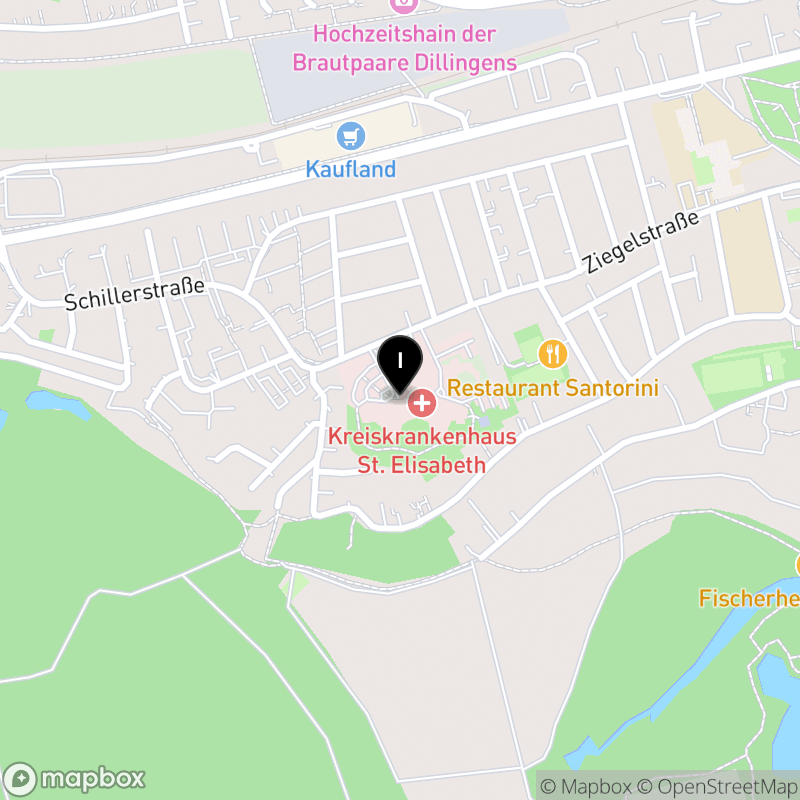 Kartenausschnitt:Berufsfachschule für Pflege der Kreiskliniken Dillingen-Wertingen gGmbH Dillingen