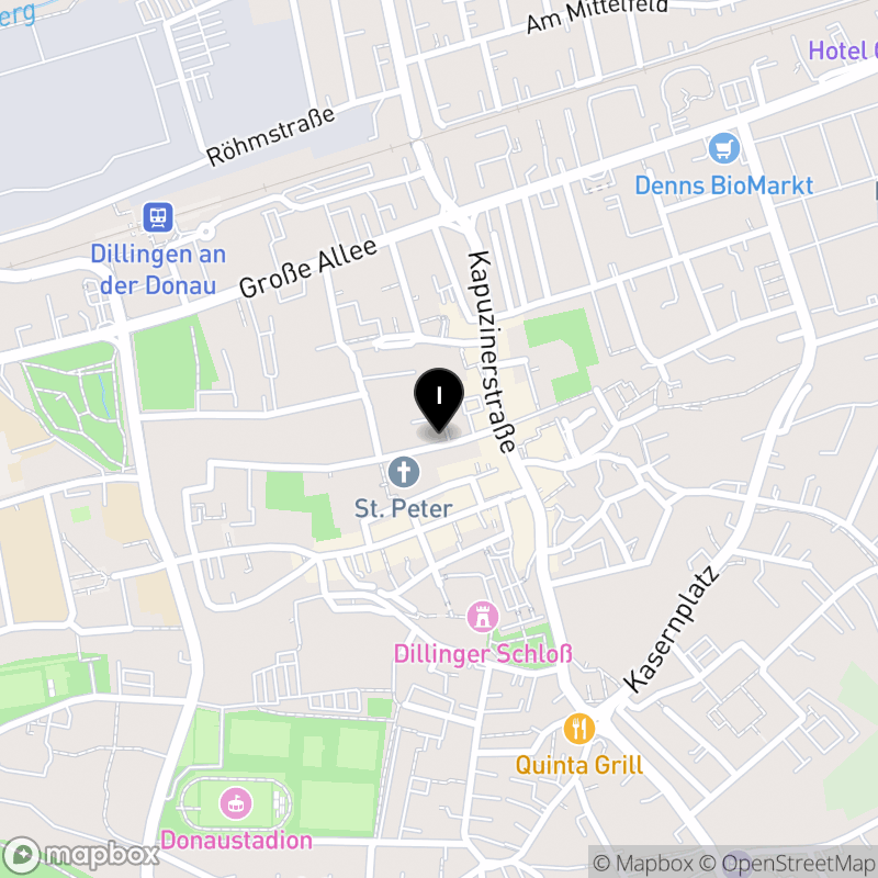 Kartenausschnitt:St.-Bonaventura-Fachakademie für Sozialpädagogik Dillingen des Schulwerks der Diözese Augsburg