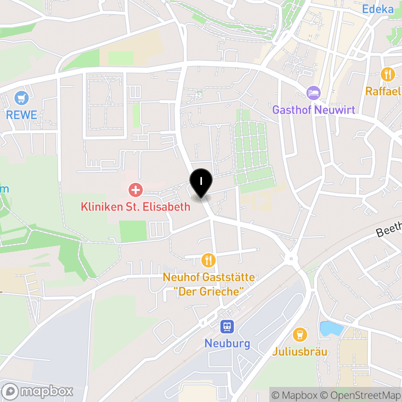 Kartenausschnitt:Berufsfachschule für Pflege der Stiftung St. Johannes in Neuburg an der Donau