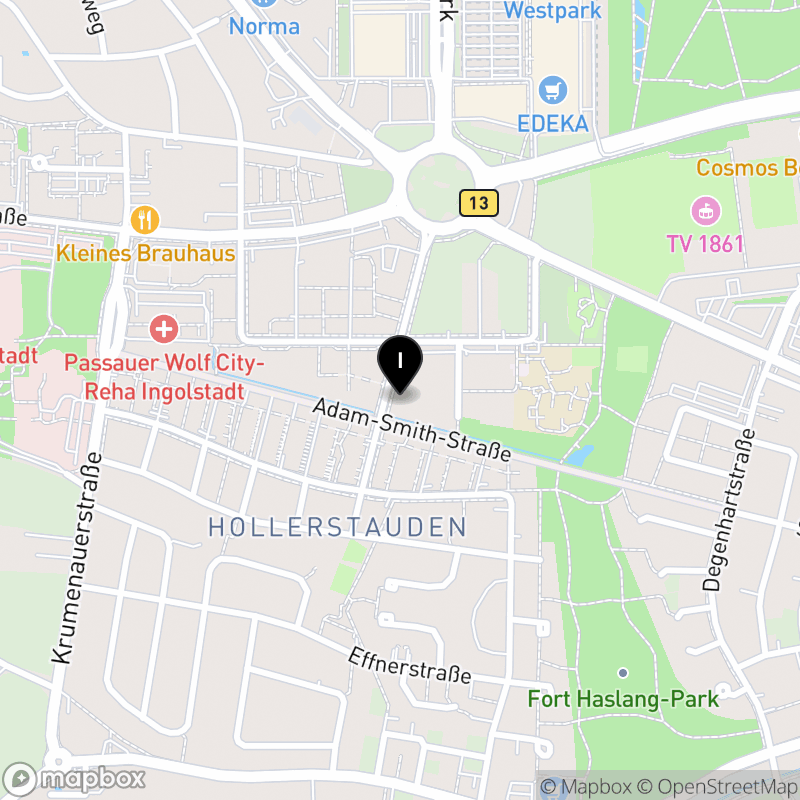 Kartenausschnitt:Fachakademie für Sozialpädagogik Ingolstadt der Gemeinnützigen Gesellschaft für soziale Dienste - DAA - mbH